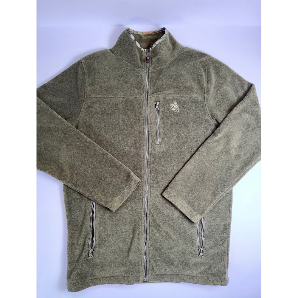 Legendary Whitetails Mens Fleece Jacket Olive Green Full Zip Size MD 6919